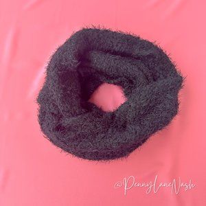 Calvin Klein Faux Fur Cable Knit Infinity Scarf Black
